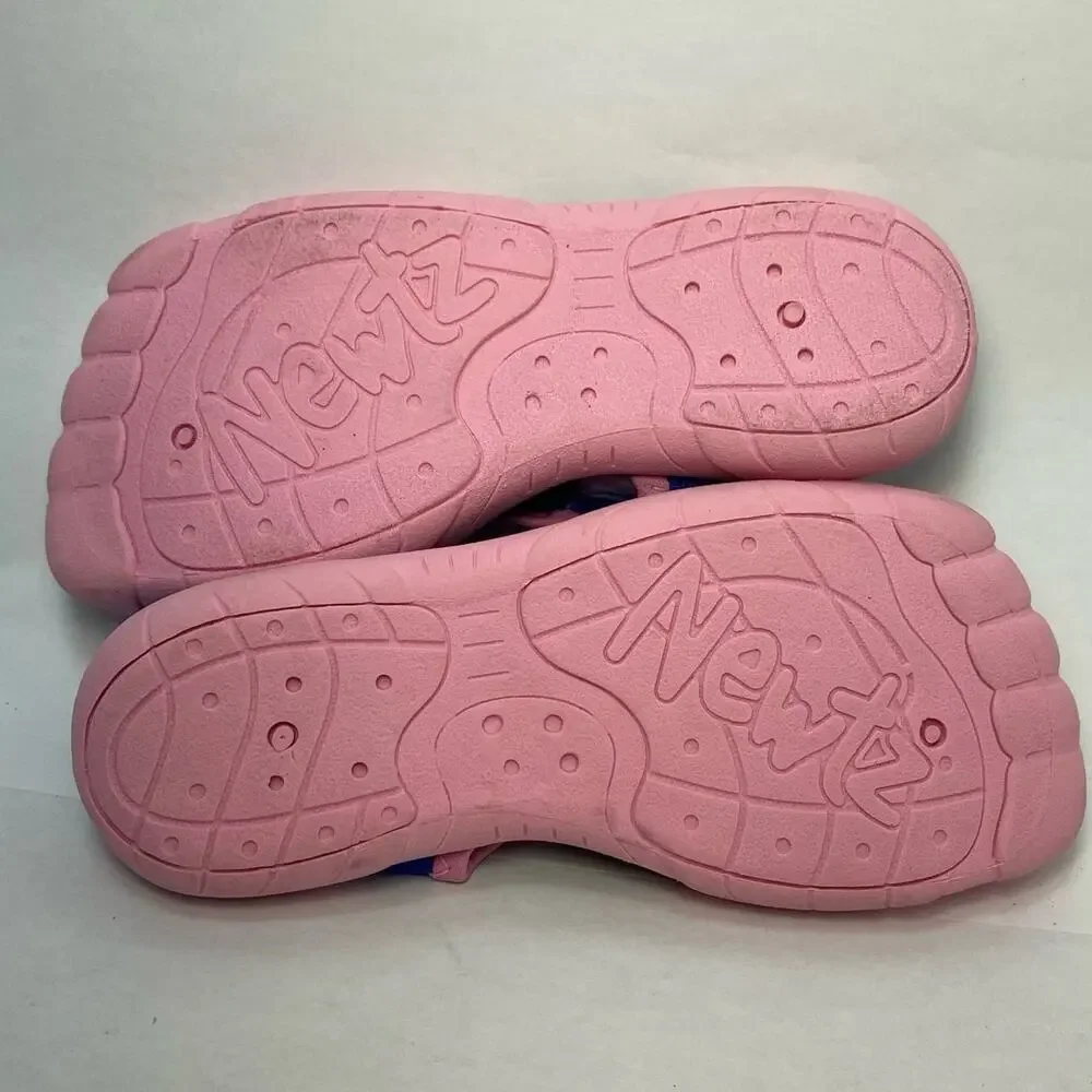 NEWTZ Water Shoes Pink with Blue Whales Youth Size 11/13